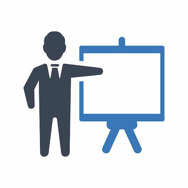Business presentation icon (vector illustration)
